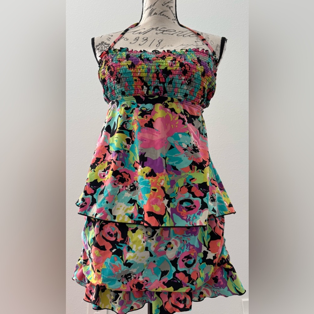 Vintage Kenneth Cole Reaction Floral Multi Swim Suit Separates - Halter Top